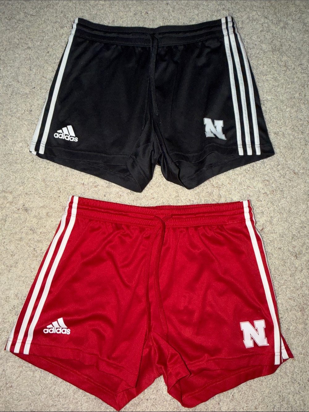 adidas Black & Red Women's Athletic Shorts Duo with White Accents